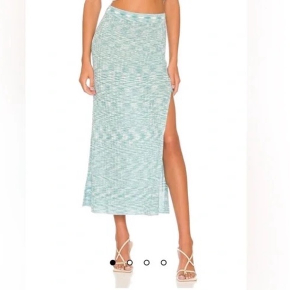 L*Space Zephyr Knit Midi Skirt & Zephyr Wrap Top Poolside/Blue Size L - Picture 5 of 14